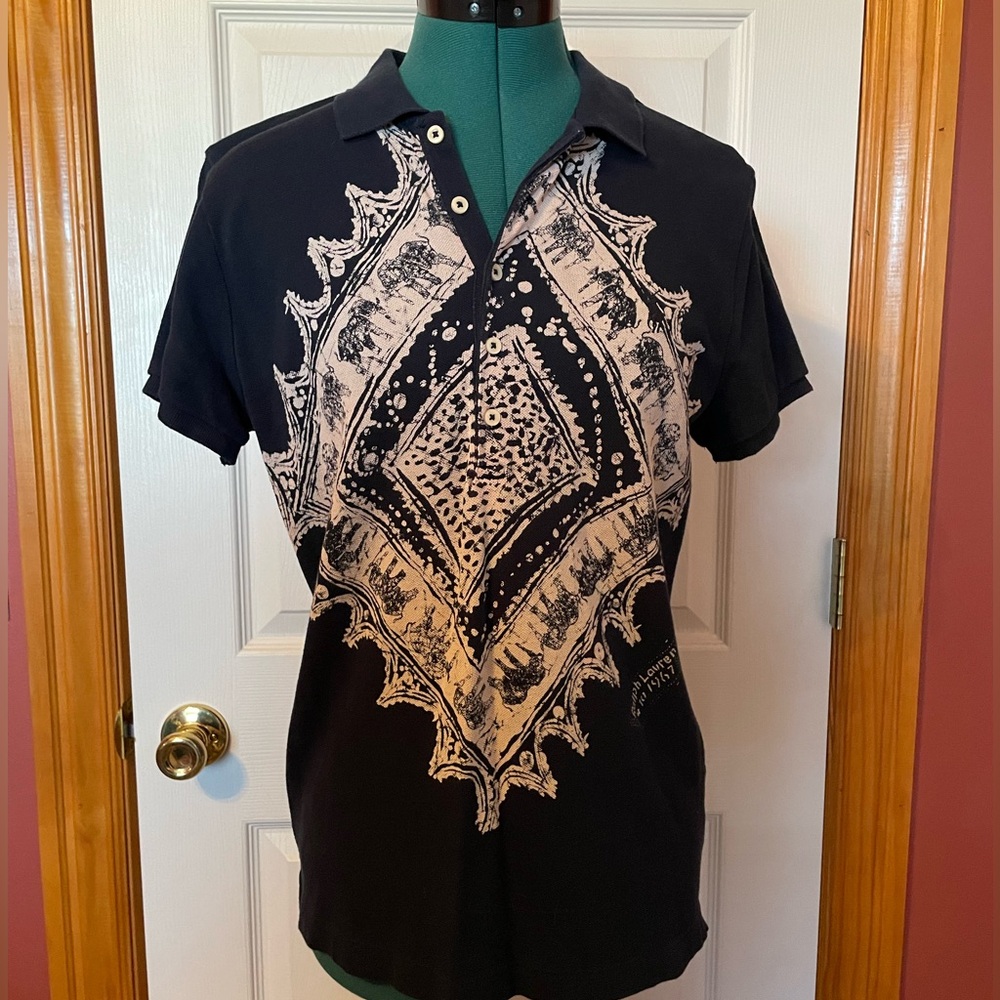 Like new Polo Sport with lucky elephant bandana print size large